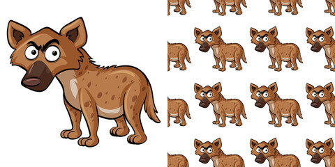 Seamless background design with wild hyena