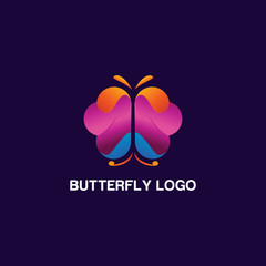 colorful Butterfly logo design vector