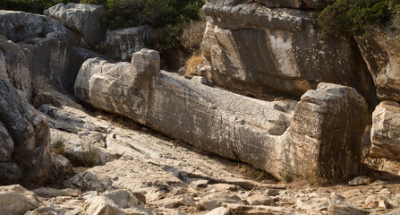 Kouros statue in Naxos island in Greece - obrazy, fototapety, plakaty