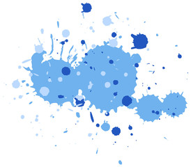 Obraz premium Watercolor splash in blue on white background