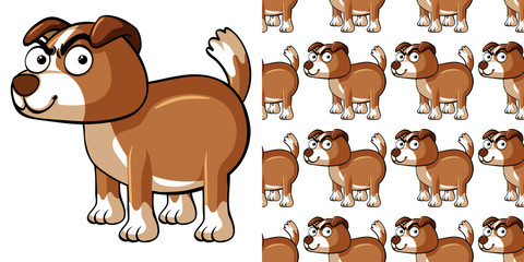 Fototapeta premium Seamless background design with brown dog