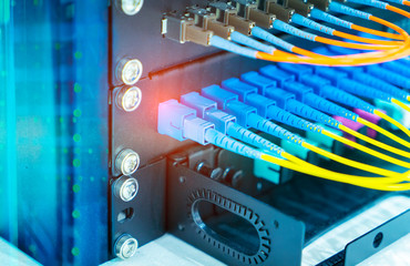 Fiber optic cable connect to communication Distribution point