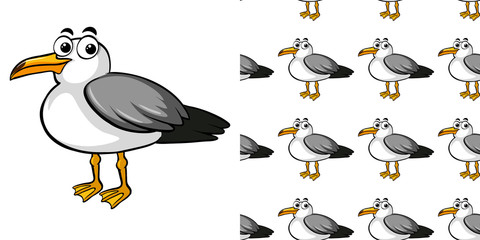 Seamless background design with cute dove