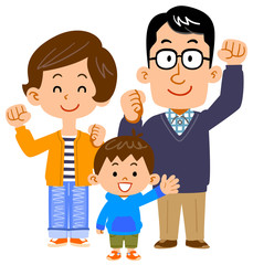 幸せそうな3人家族