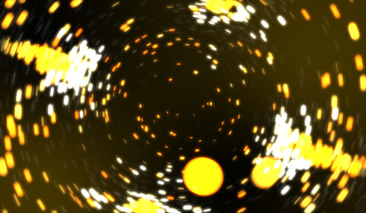 Wallpaper of a picture where light particles rotate around the center
