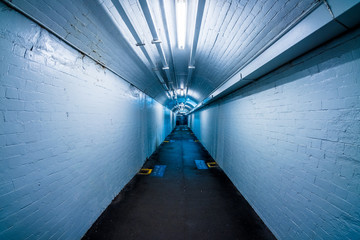 scary pedestrian tunnel at night