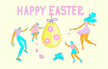 Happy Easter scene Banner