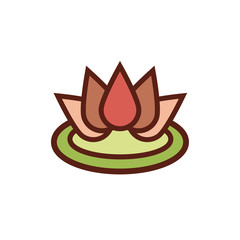 lotus flower nature spa line and fill style