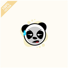 Cute panda face emoticon emoji expression Illustration. Scalable and editable vector.	