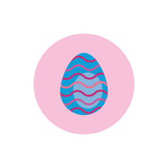 easter egg painted with waves stripes block style