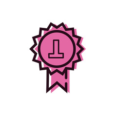 championship medal award isolated icon