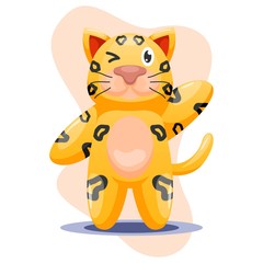 cute leopard mascot cartoon vector