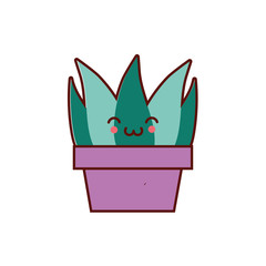 cute house plant in pot kawaii character icon