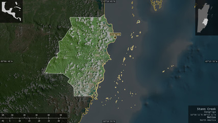 Stann Creek, Belize - composition. Satellite