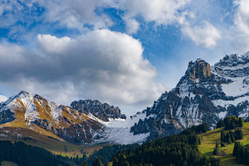 Obraz premium Landscape of mountains in Alps area of Switzerland, Europe
