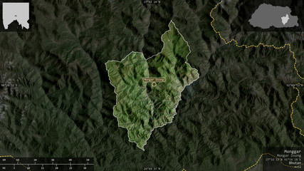 Monggar, Bhutan - composition. Satellite