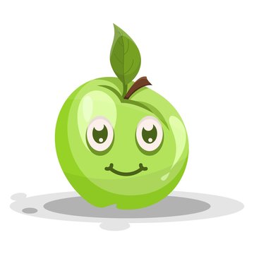 fruit green apple mascot cartoon vector