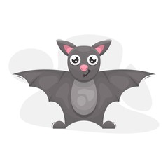 cute bat mascot cartoon vector