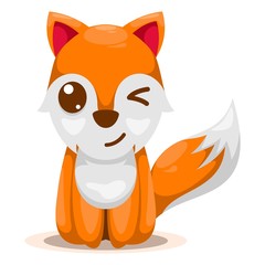 adorable fox mascot cartoon vector