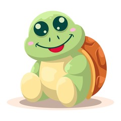 adorable turtle mascot cartoon vector