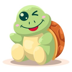 adorable turtle mascot cartoon vector