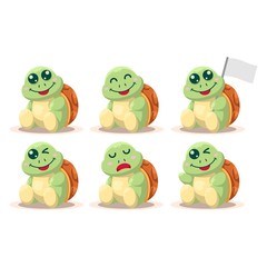 adorable turtle mascot cartoon vector