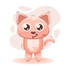 Obraz na płótnie Canvas cute cat mascot cartoon vector