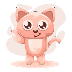 cute cat mascot cartoon vector