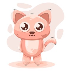 cute cat mascot cartoon vector
