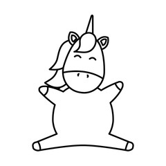 cute unicorn fantasy isolated icon vector illustration design
