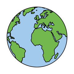 planet earth on white background