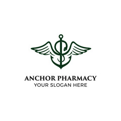 Anchor pharmacy logo vector