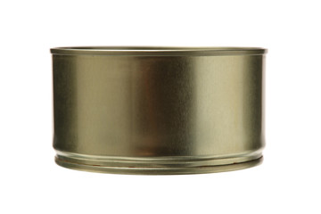 Closed Tin can on isolated white background.