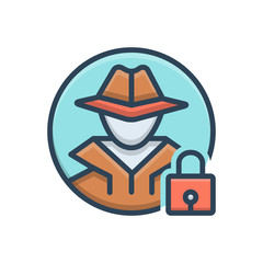 Color illustration icon for anti theft 