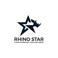 Obraz premium Rhino star logo vector