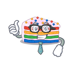 cool and smart Businessman rainbow cake wearing glasses