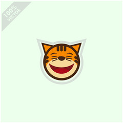 Cute tiger face emoticon emoji expression Illustration. Scalable and editable vector.	