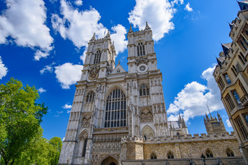 Westminster Abbey, the most famous church in London, England - obrazy, fototapety, plakaty