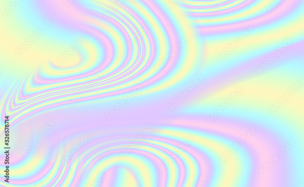 Poster abstract holographic background with colorful pastel waves