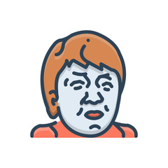 Color illustration icon for meme  