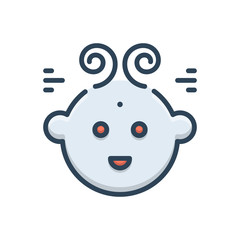 Color illustration icon for bebe 