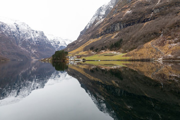Fjord cruise on a catamaran between Flam and Gundaven, Norway