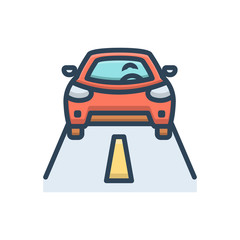 Color illustration icon for Driving 