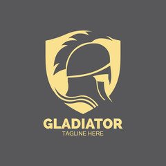 Gladiator mask , Spartan helmet logo template vector icon design