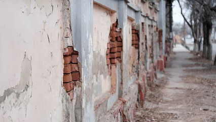  Damaged house wall