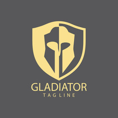 Gladiator mask , Spartan helmet logo template vector icon design