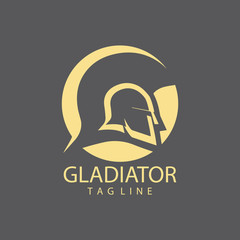 Gladiator mask , Spartan helmet logo template vector icon design
