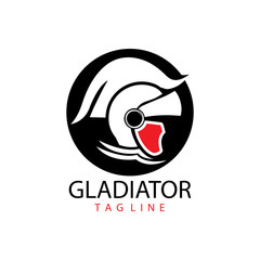 Gladiator mask , Spartan helmet logo template vector icon design