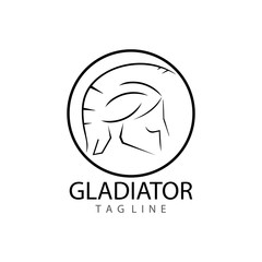 Gladiator mask , Spartan helmet logo template vector icon design