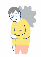 だるい　体調不良の男性